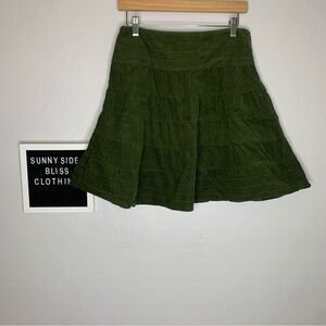 Mossimo Vintage Green Corduroy Y2K Mini Skirt A-Line Junior Size 7